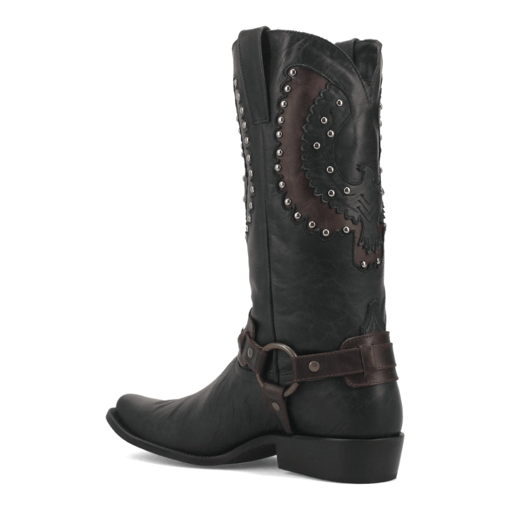 Dingo Di851 Men's War Eagle Studded Square Toe Black Cowboy Boots
