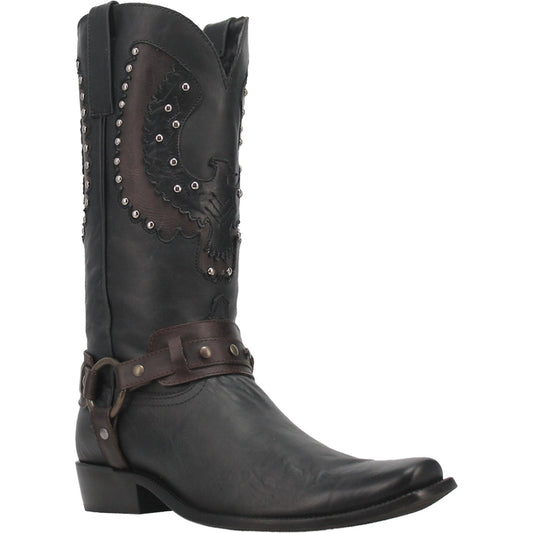 Dingo Di851 Men's War Eagle Studded Square Toe Black Cowboy Boots