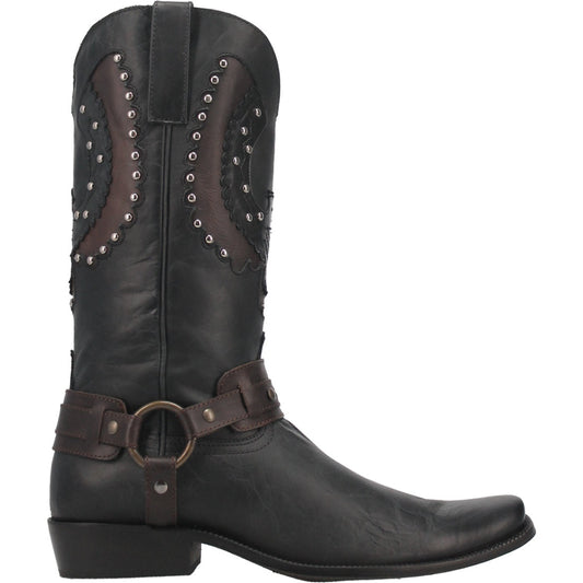 Dingo Di851 Men's War Eagle Studded Square Toe Black Cowboy Boots