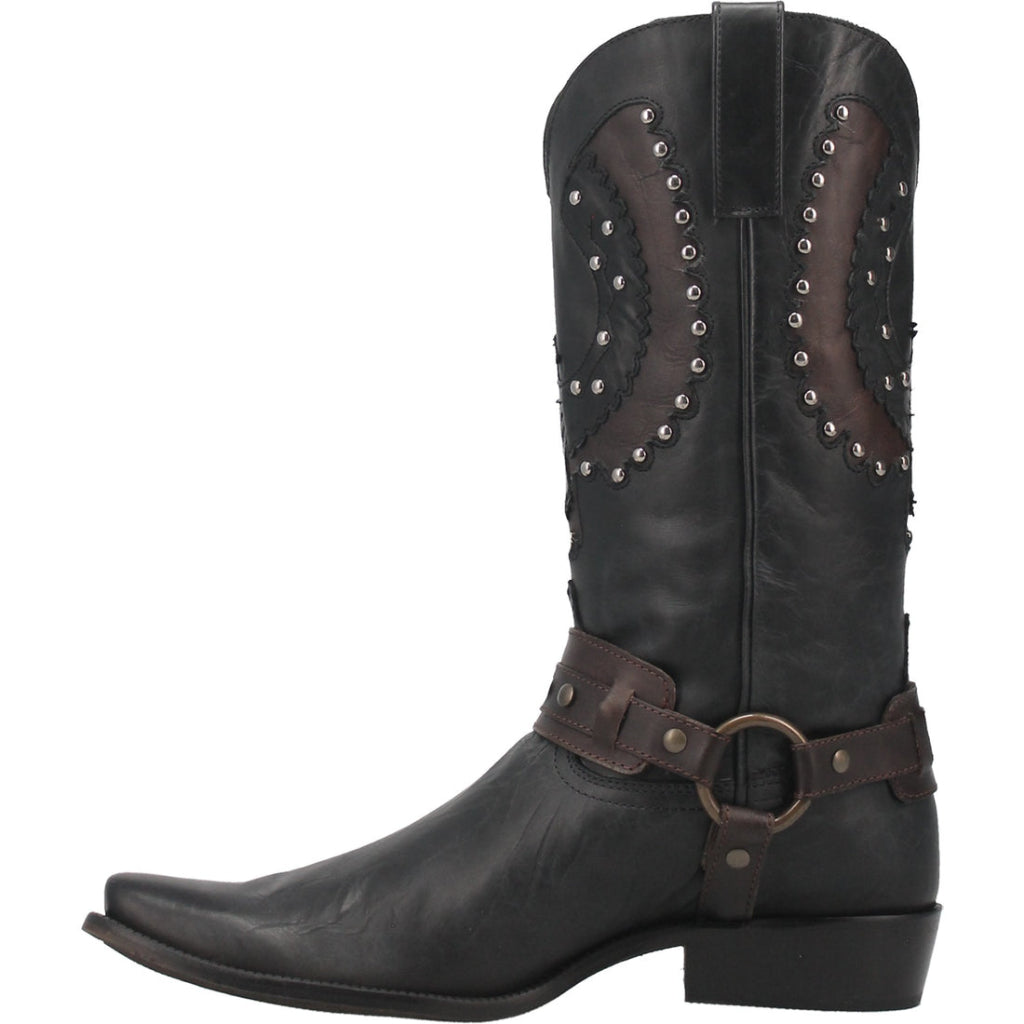 Dingo Di851 Men's War Eagle Studded Square Toe Black Cowboy Boots