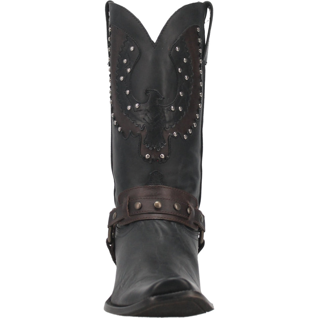 Dingo Di851 Men's War Eagle Studded Square Toe Black Cowboy Boots