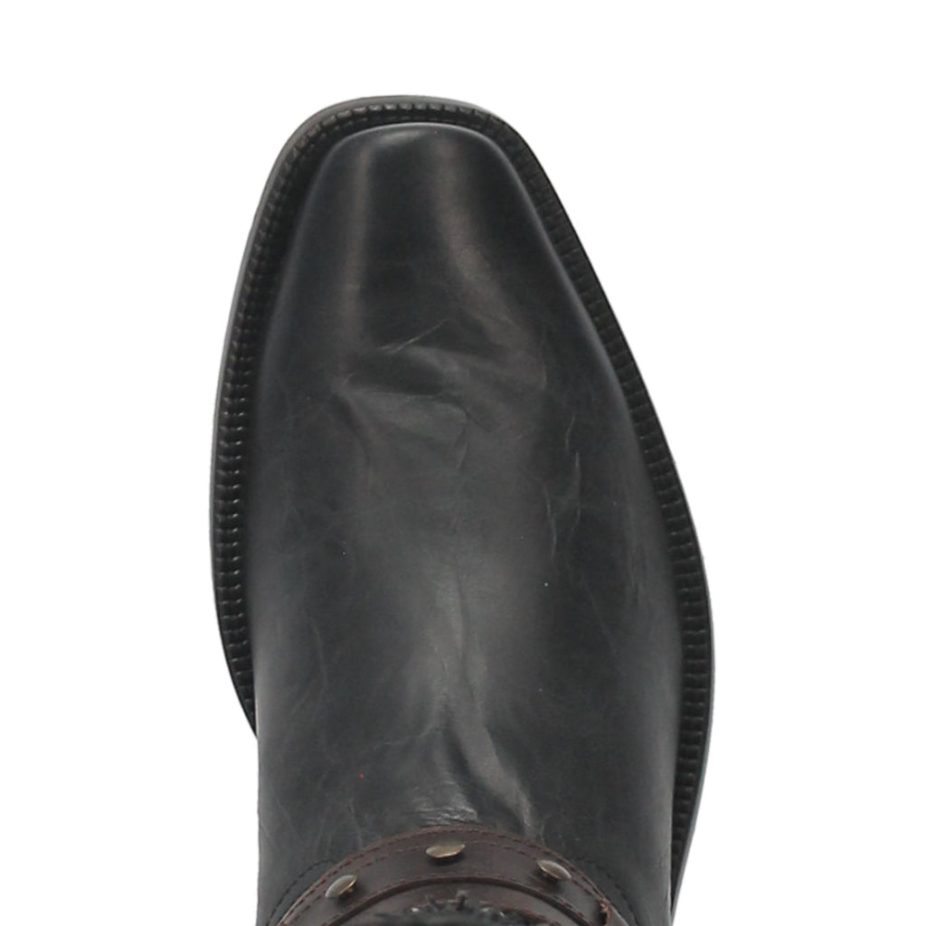 Dingo Di851 Men's War Eagle Studded Square Toe Black Cowboy Boots