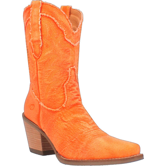 Dingo Di950 Women's Y'All Need Dolly Orange Denim Fashion Cowboy Boots