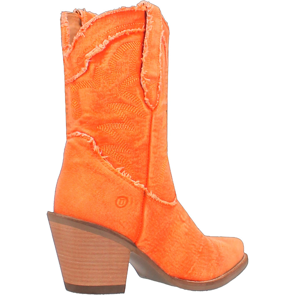 Dingo Di950 Women's Y'All Need Dolly Orange Denim Fashion Cowboy Boots