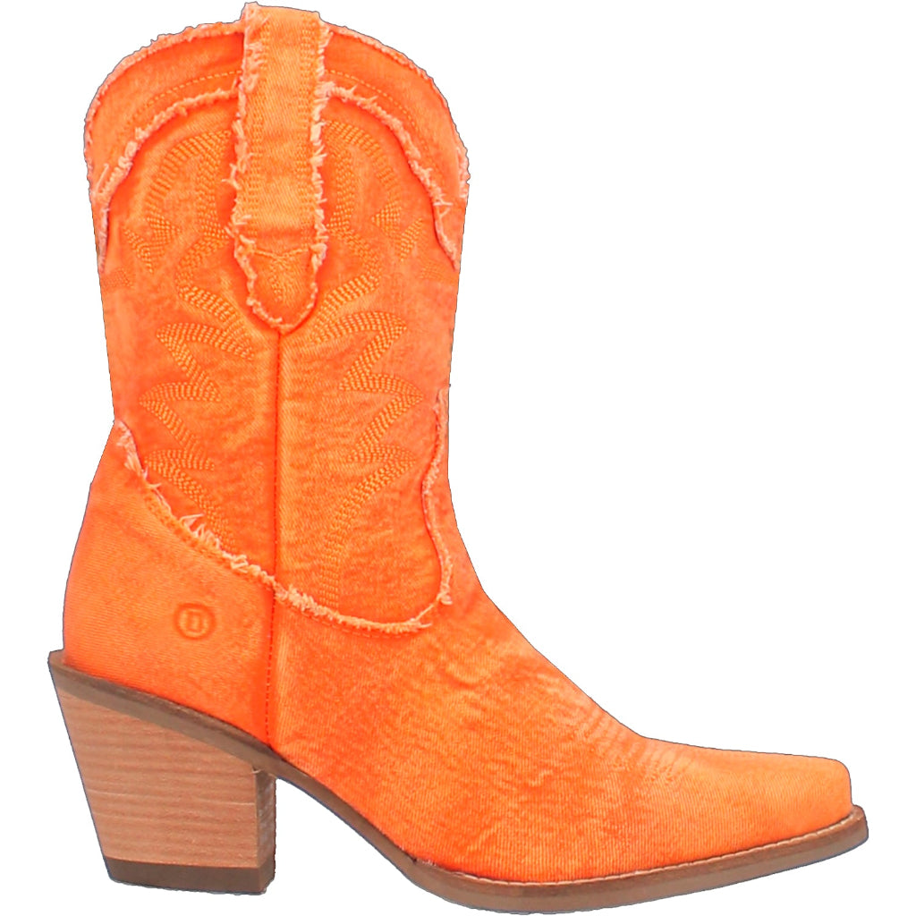 Dingo Di950 Women's Y'All Need Dolly Orange Denim Fashion Cowboy Boots