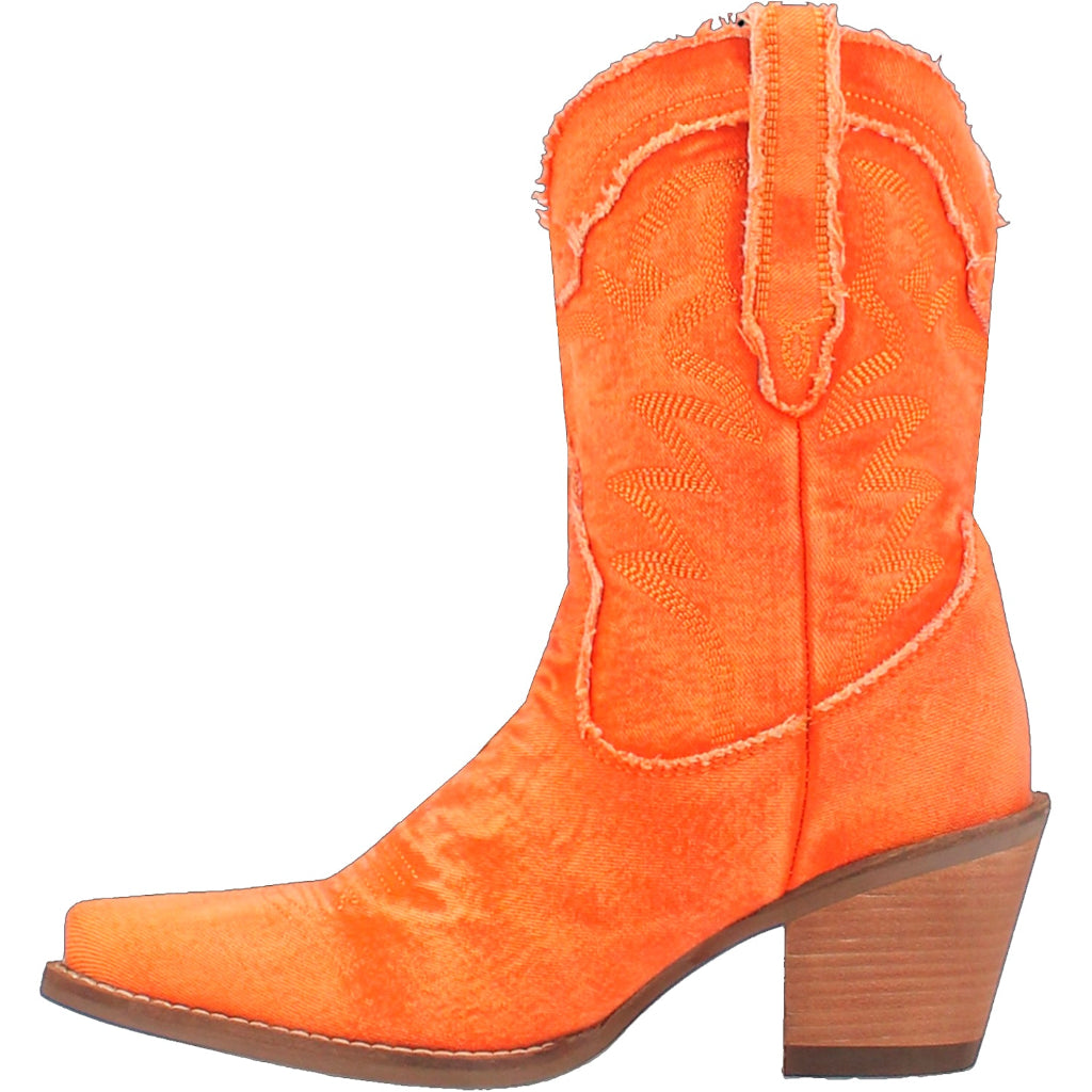Dingo Di950 Women's Y'All Need Dolly Orange Denim Fashion Cowboy Boots