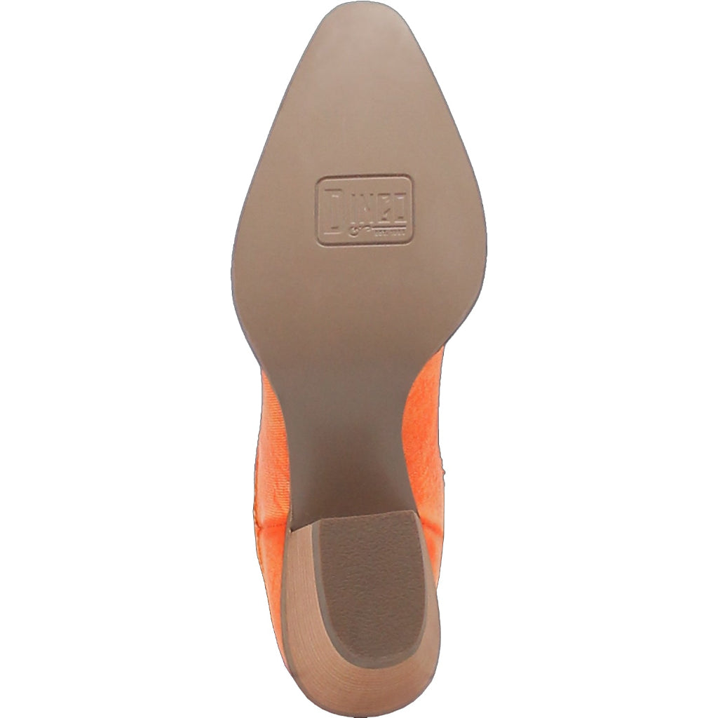 Dingo Di950 Women's Y'All Need Dolly Orange Denim Fashion Cowboy Boots
