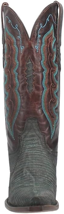 Dan Post 3007 Womens Turquoise/Brown Drifter 13 inch Lizard Snip Toe Western Boots