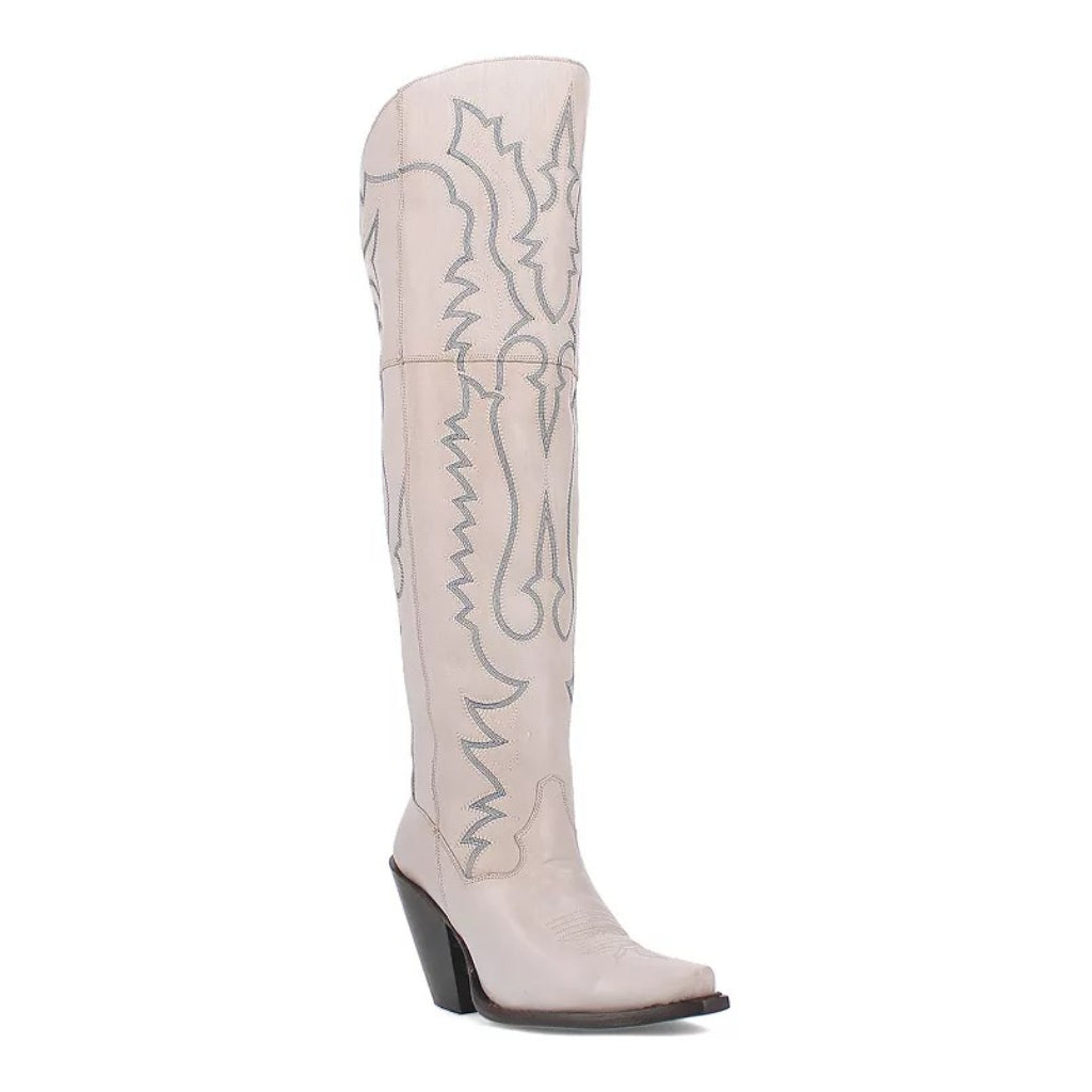 Dan Post DP4377 Women's Loverly Snip Toe Cowboy Tall Boots - White