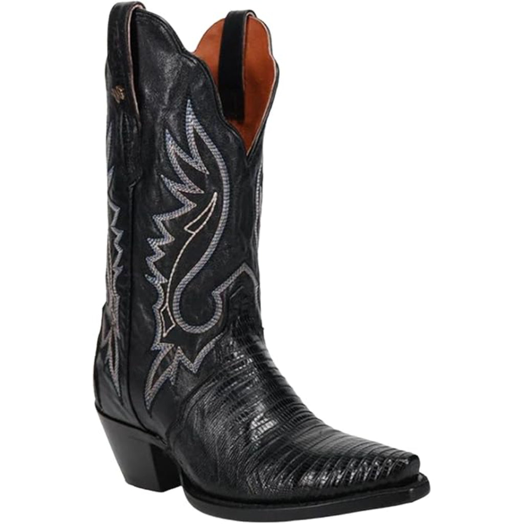 Dan Post DP5100 Women's Celine Snip Toe Lizard Exotic Boots - Black