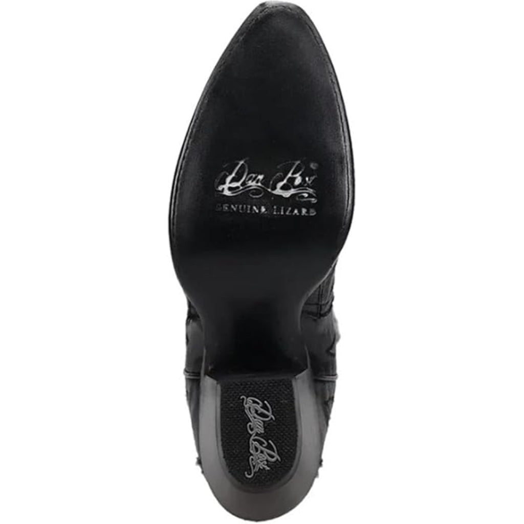 Dan Post DP5100 Women's Celine Snip Toe Lizard Exotic Boots - Black