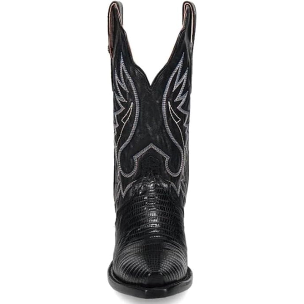 Dan Post DP5100 Women's Celine Snip Toe Lizard Exotic Boots - Black