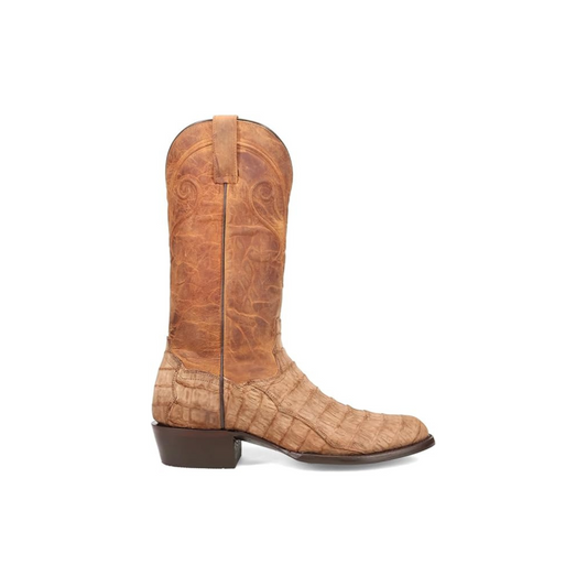 Dan Post DP7036 Men’s Makara Caiman Round Toe Western Boots, Brown