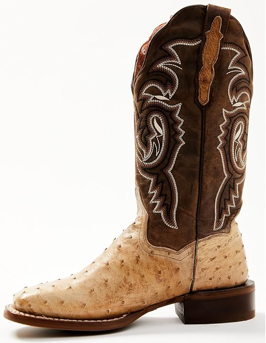 Dan Post 80065 Womens Exotic Full Quill Ostrich Sand Square Toe Boot