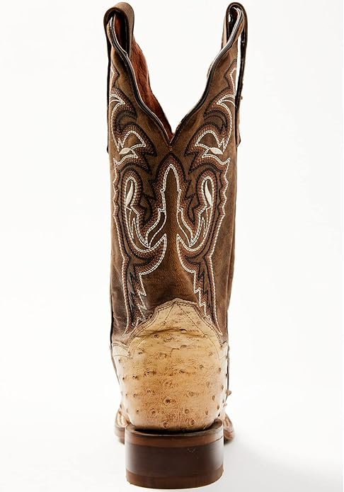 Dan Post 80065 Womens Exotic Full Quill Ostrich Sand Square Toe Boot