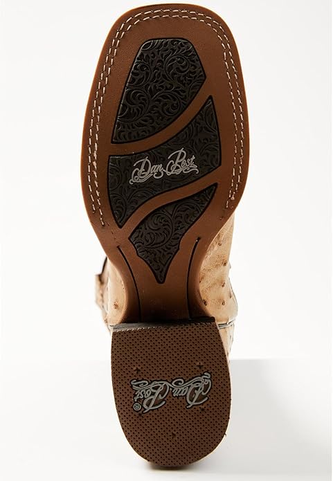 Dan Post 80065 Womens Exotic Full Quill Ostrich Sand Square Toe Boot