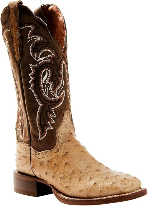 Dan Post 80065 Womens Exotic Full Quill Ostrich Sand Square Toe Boot