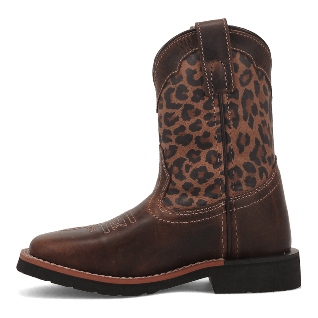 Dan Post DPC3951 Youth Makucha Leopard Print Square Toe Boots