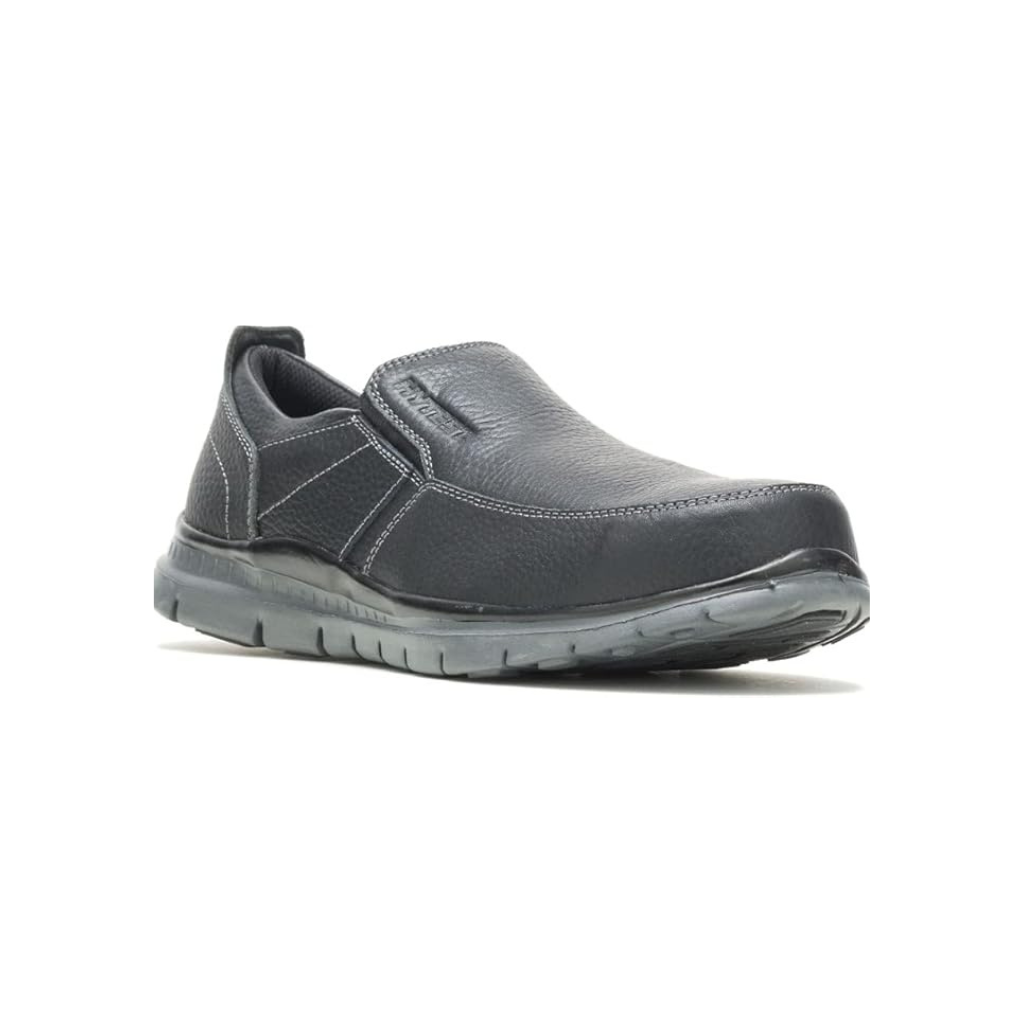 Hytest K10180 Porter Men’s Steel Toe Slip-On Work Shoe, Black, 8.5 W