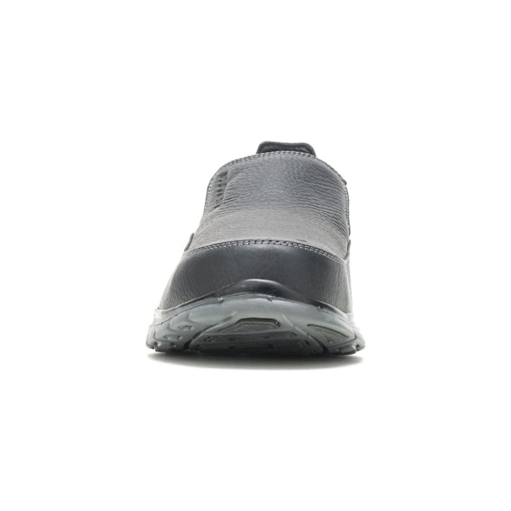 Hytest K10180 Porter Men’s Steel Toe Slip-On Work Shoe, Black, 8.5 W