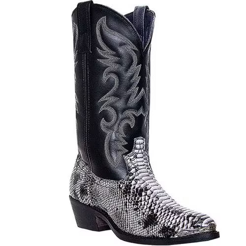 Laredo Monty L68067 Men’s Leather Cowboy Boots – Black/White