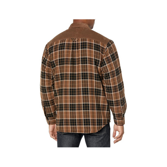 Wolverine W1210550-230 Marshall Sherpa Zip Shirt Jacket, Pecan Plaid, L