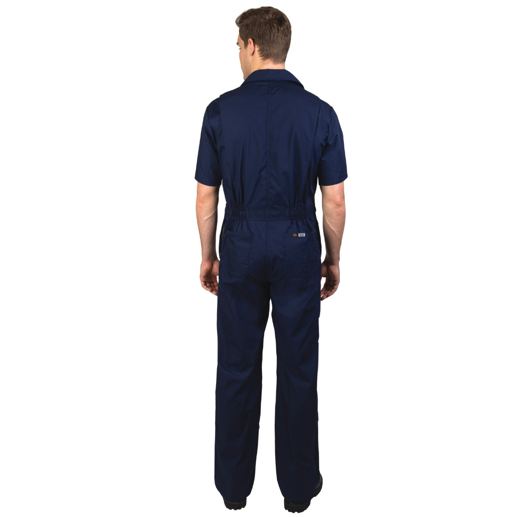 Walls YV12NA Men's Taft Short Sleeve Poplin Non-Insulated Work Coverall, Navy