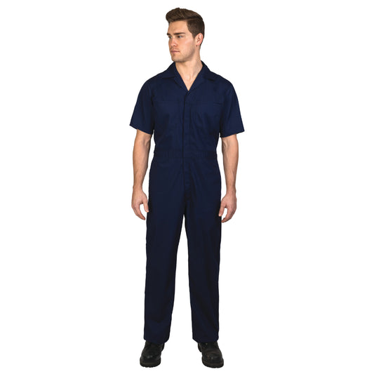 Walls YV12NA Men's Taft Short Sleeve Poplin Non-Insulated Work Coverall, Navy