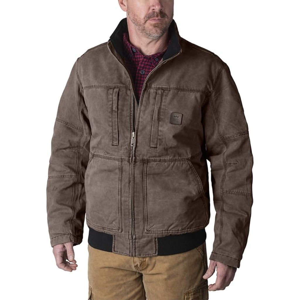 Walls YJ84BB Men's Sanded Duck Vintage Bomber Jacket, Washed Dark Brown, XX-Large