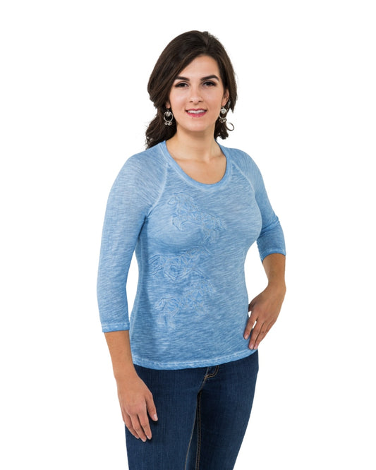 Noble Outfitters 21530-774 Womens Washed Horses Shirt