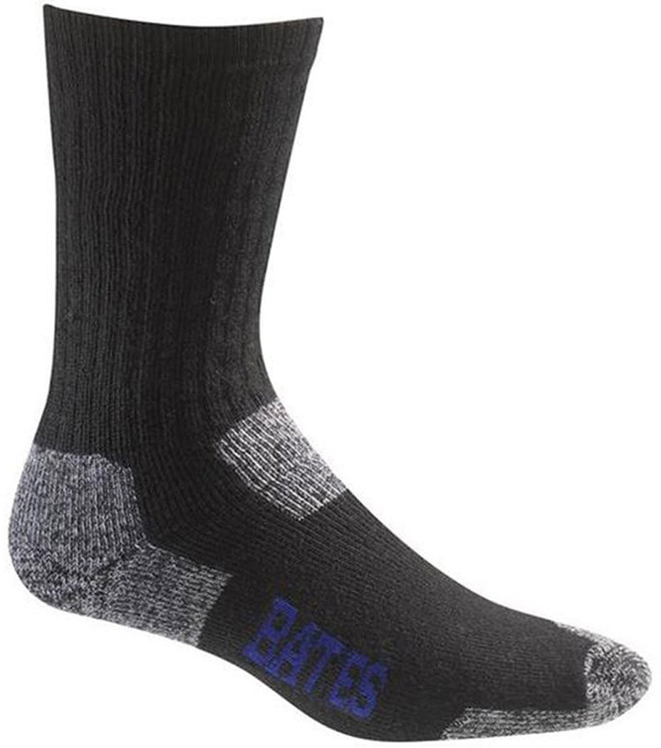 Bates Footwear Utility Crew Black 2 Pk Large Socks Made in the USA