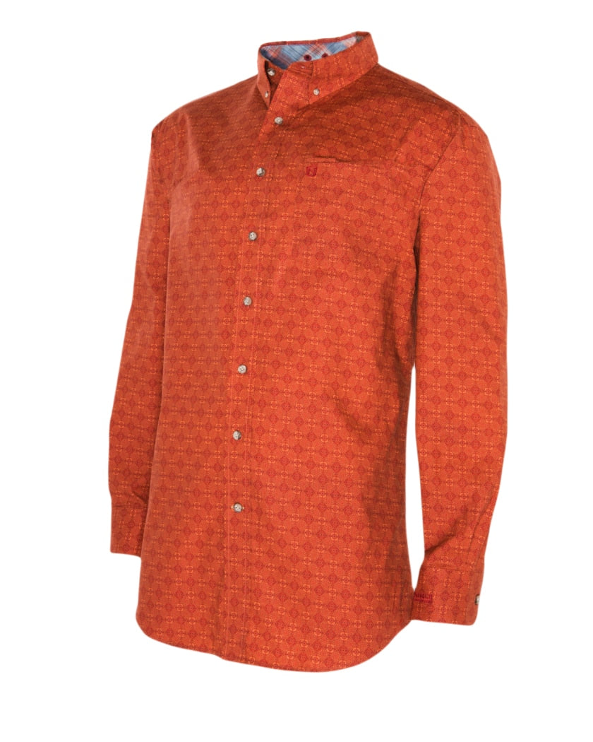 Noble Outfitters 11002-355 Mens Generations Burnt Sienna Geo Print Shirt