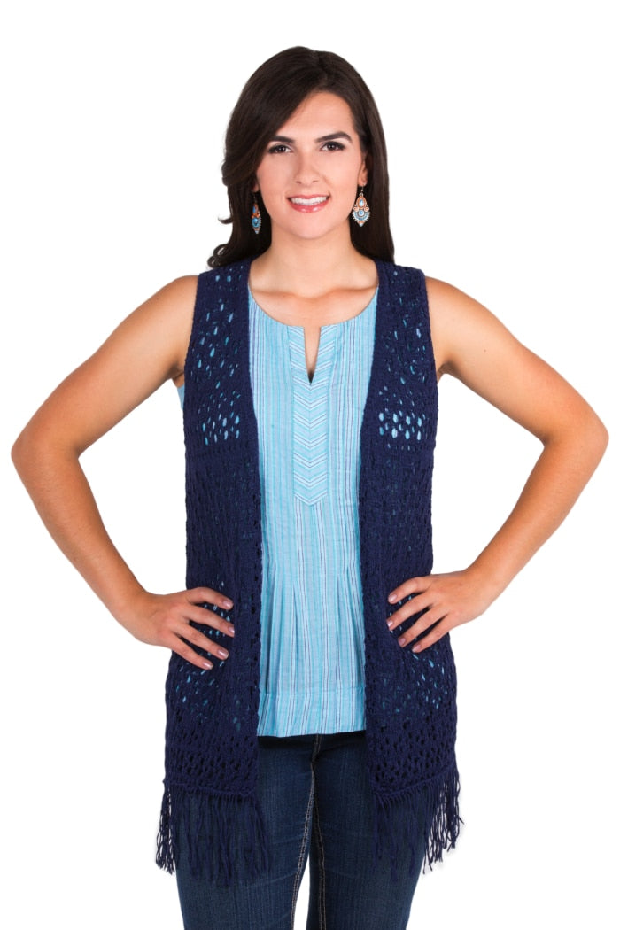 Noble Outfitters 20510-724 Womens Navy Arizona Knit Vest