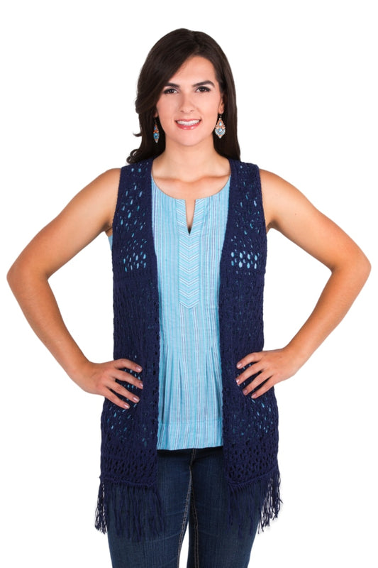 Noble Outfitters 20510-724 Womens Navy Arizona Knit Vest