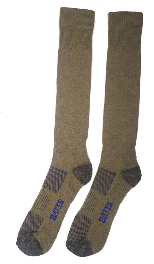 BATES ALL CLIMATE LIGHTWEIGHT OVER THE CALF ARMY BROWN 1 PK SOCKS Made in the USA