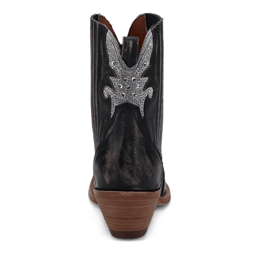 Dan Post DP5125 Women's Black Crystal Leather Bootie Western Boots