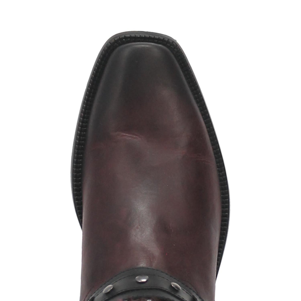 Dingo Mens War Eagle Studded Square Toe Burgundy Boots