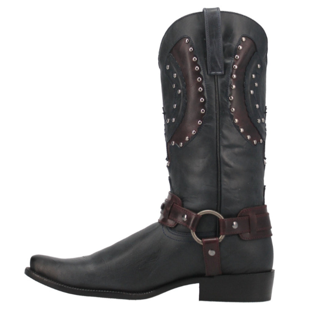 Dingo Mens War Eagle Studded Square Toe Navy Boots