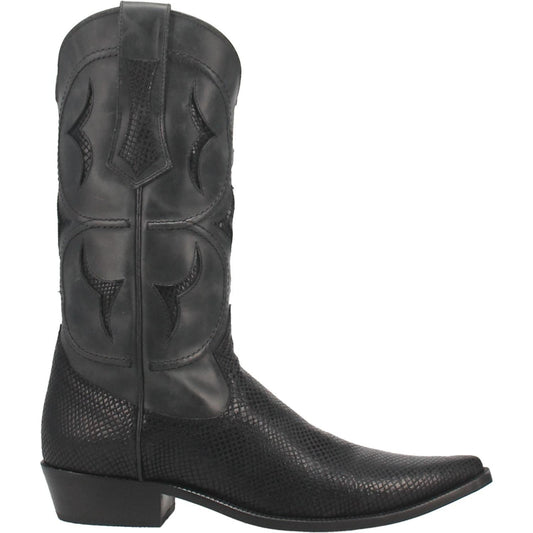 Dingo Mens Dodge City Cowboy Black Leather Snip Toe Boot