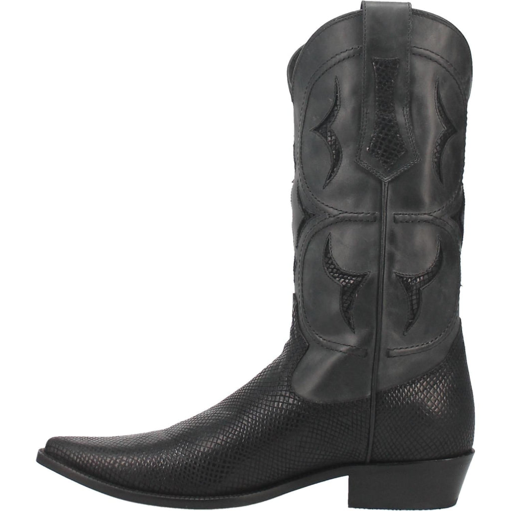 Dingo Mens Dodge City Cowboy Black Leather Snip Toe Boot