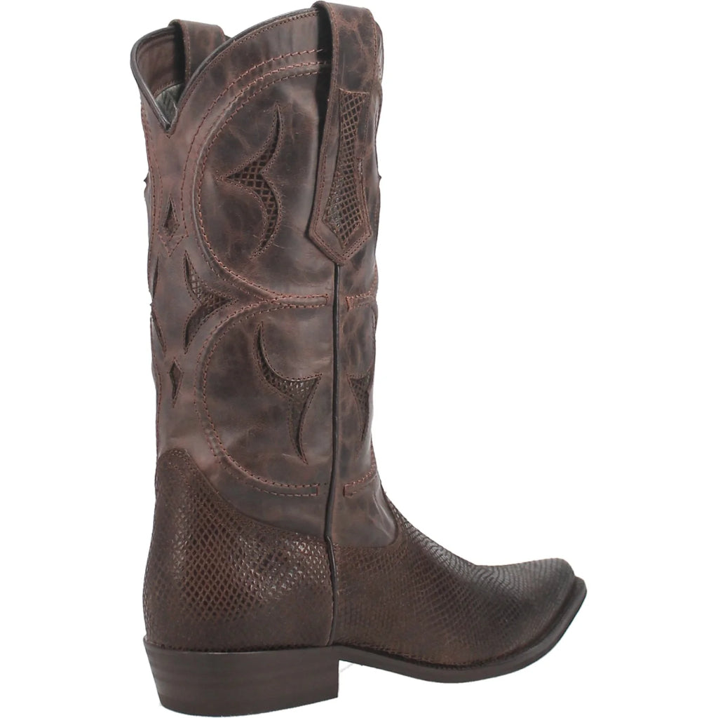 Dingo Mens Dodge City Cowboy Brown Leather Snip Toe Boot