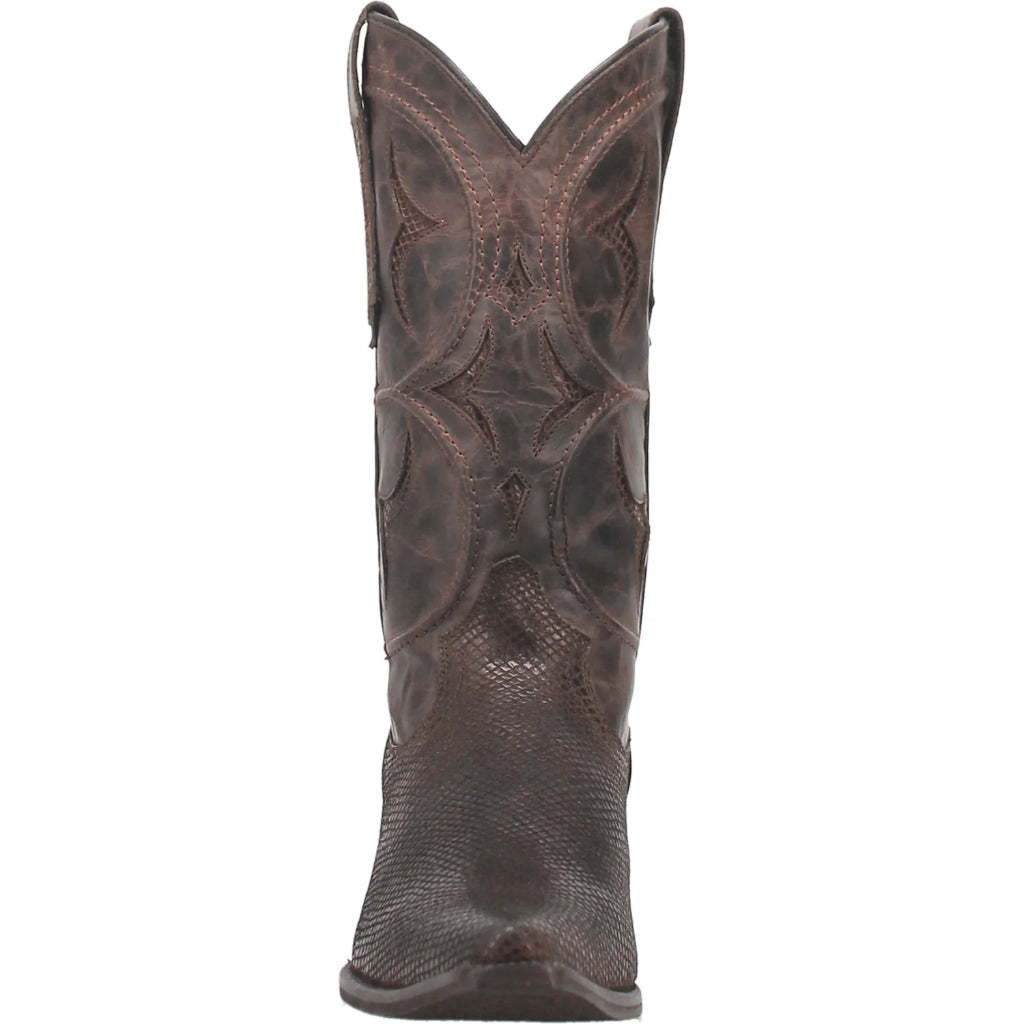 Dingo Mens Dodge City Cowboy Brown Leather Snip Toe Boot