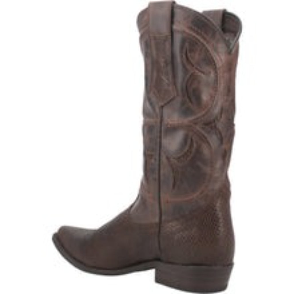 Dingo Mens Dodge City Cowboy Brown Leather Snip Toe Boot