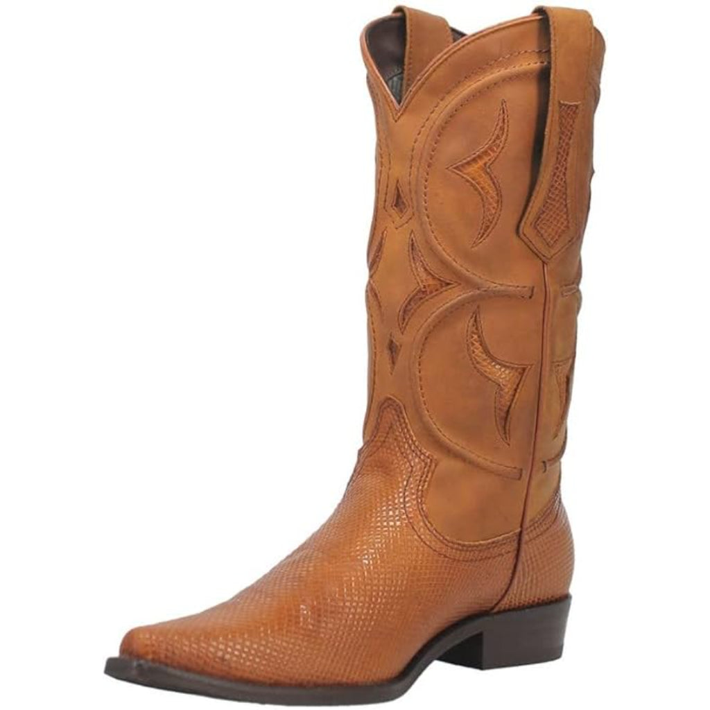 Dingo Mens Dodge City Cowboy Tan Leather Snip Toe Boot