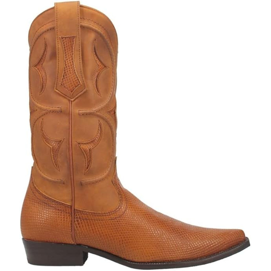 Dingo Mens Dodge City Cowboy Tan Leather Snip Toe Boot
