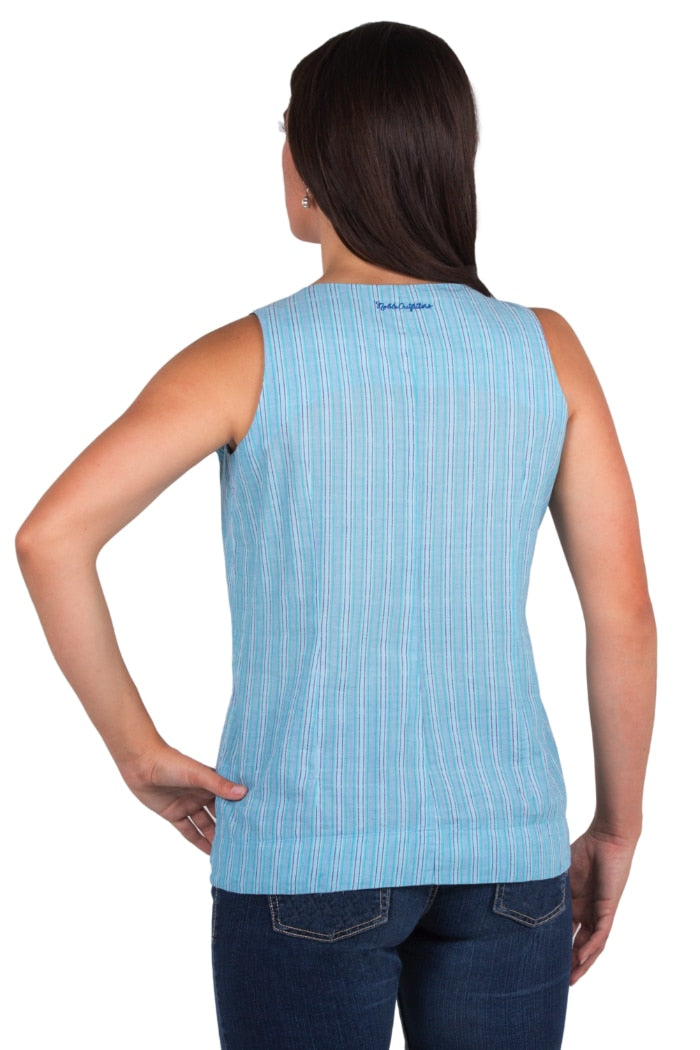 Noble Outfitters 20003-833 Womens Island Blue Krystal Tank Top Loose Fit Shirt