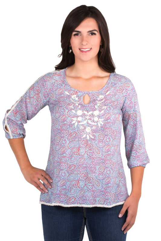 Noble Outfitters 21026-714 Womens Jolene Peasant Top Shirt