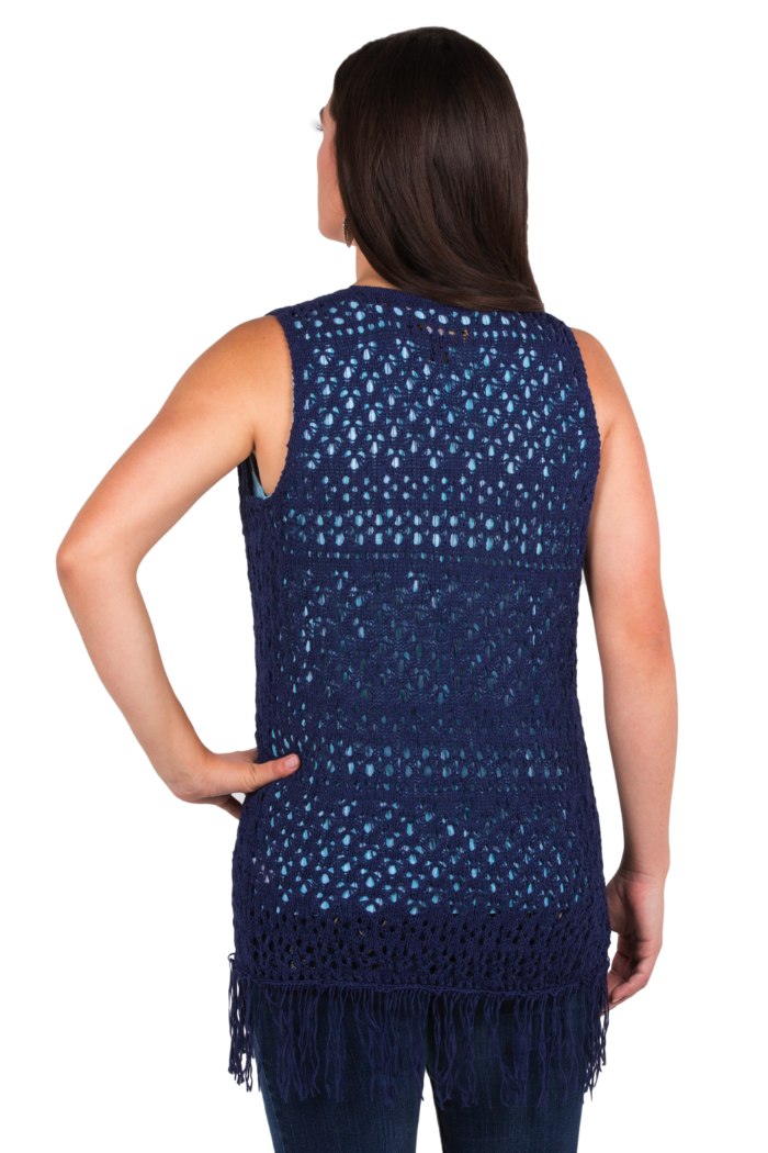 Noble Outfitters 20510-724 Womens Navy Arizona Knit Vest