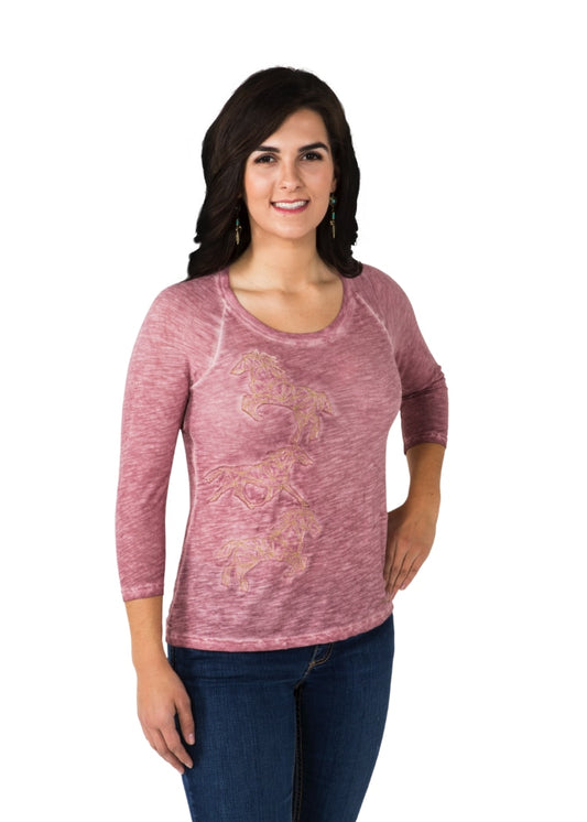 Noble Outfitters 21530-441 Womens Washed Horses Shirt