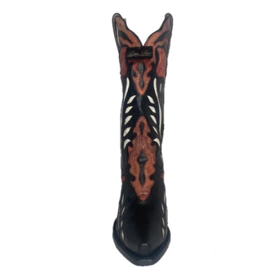 Dan Post DP4350 Women's Alyssia Distressed Floral Black Snip Toe Western Boots